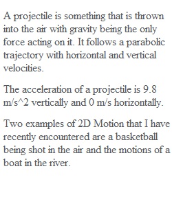 2-D Motion Discussion